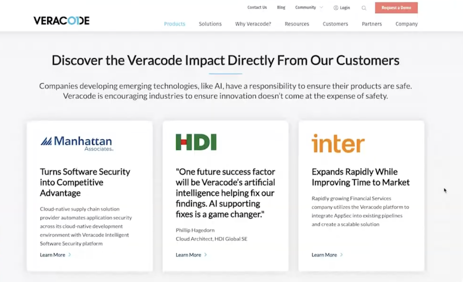 Veracode ABM social proof microsite